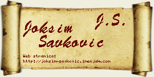Joksim Savković vizit kartica
